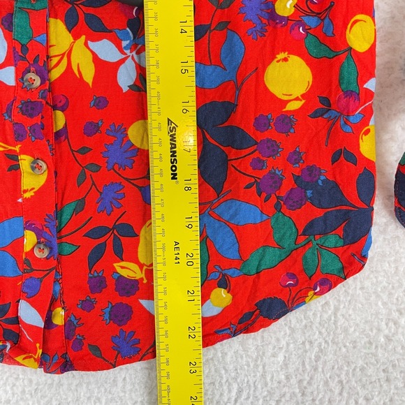 Maeve Blithe Button-Up Fruit Novelty Shirt Womens Size 4 Red Long Sleeve - Picture 9 of 16
